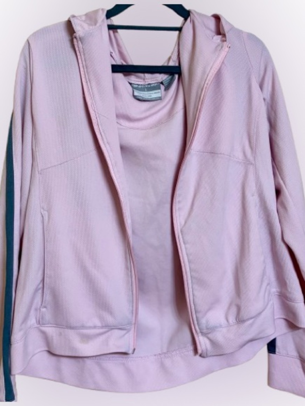 DUNLOP women's pink activewear jacket size large with hood